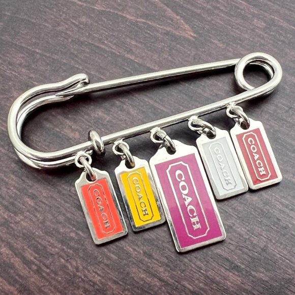 NEW! Rare Coach Kilt PIN W/Charms #8488 (Mini Colorful Coach Charms) - Picture 3 of 4